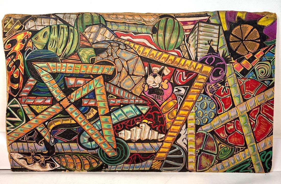 DOUBLE SIDED URBAN GRAFFITI ART, SIGNED PEARL (1 of 6)