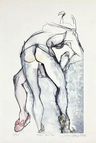 CAROLYN WELTMAN 'PINK SATIN SHOE' ARTIST'S PROOF - FRAMED MIXED MEDIA PRINT WITH COA (2004)