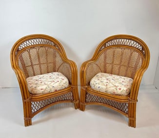 PAIR OF CANE WICKER CHAIRS