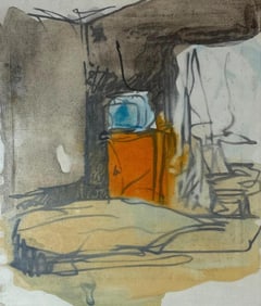 JOHN DESCARFINO ABSTRACT PAINTING ON CANVAS