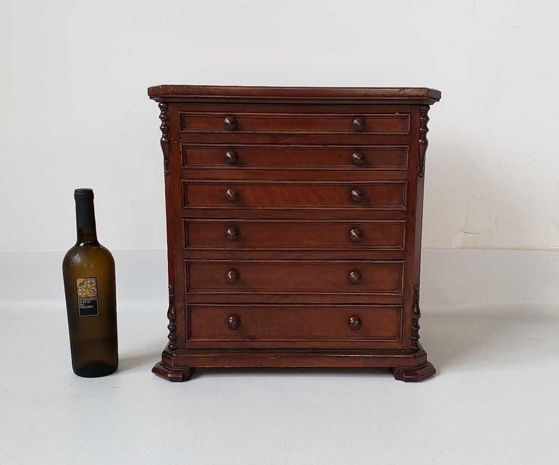 ANTIQUE MINIATURE 19TH CENTURY WELLINGTON CHEST OF DRAWERS (1 of 17)