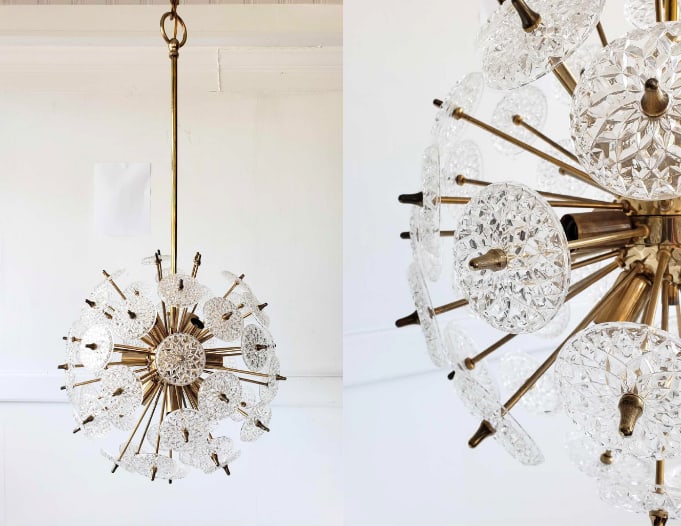 VAL ST. LAMBERT CRYSTAL SPUTNIK CHANDELIER (1 of 15)