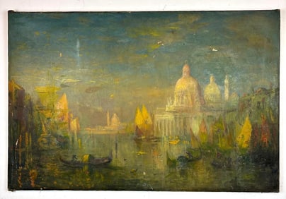 UNSIGNED ANTIQUE OIL PAINTING OF VENICE?