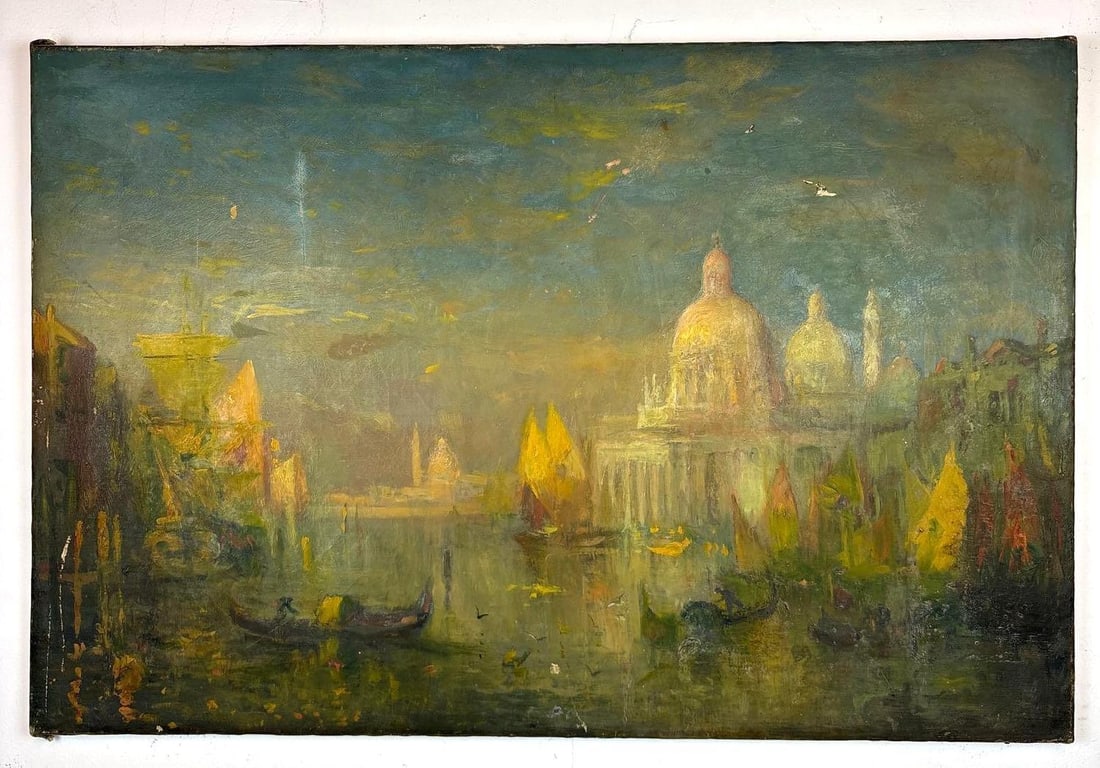 UNSIGNED ANTIQUE OIL PAINTING OF VENICE? (1 of 7)