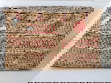 GIANT ANTIQUE THEATRICAL OCEAN LINER WICKER TRUNK | OWNED BY JOE JACKSON
