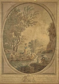 ANTIQUE, FRAMED PRINT OF CLAUDE-JOSEPH VERNET'S LES OCCUPATIONS DU RIVAGE