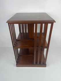 REVOLVING INLAID EDWARDIAN STYLE ITALIAN MAHOGANY LIBRARY BOOKCASE