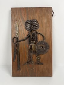 MIXED MEDIA BRUTALIST WALL SCULPTURE