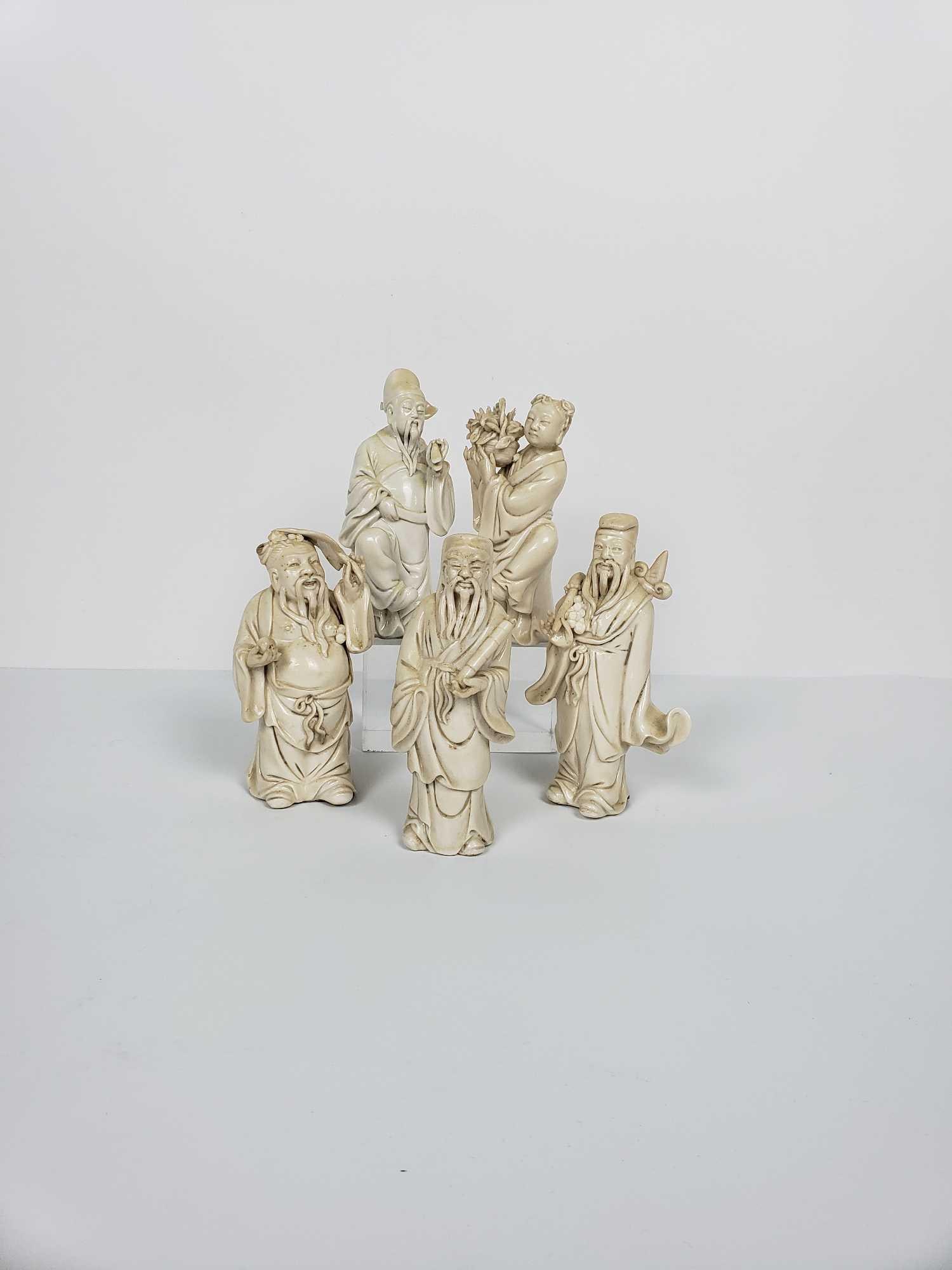 GROUP OF 5 BLANC DE CHINE FIGURES (1 of 10)