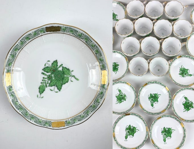 HEREND HUNGARY CHINESE BOUQUET HANDPAINTED CHINA SET (1 of 9)