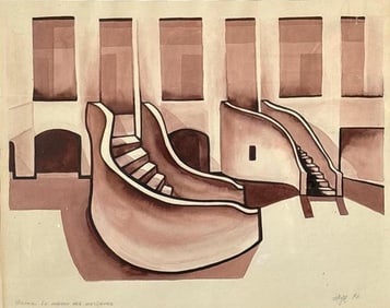 FRAMED WATERCOLOR, GOREE LA MAISON DES ESCLAVES