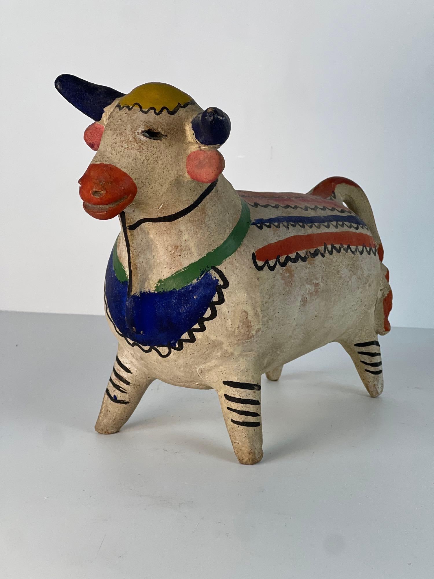 VALUE LOT: MEXICAN FOLK ART COW BANK (1 of 13)