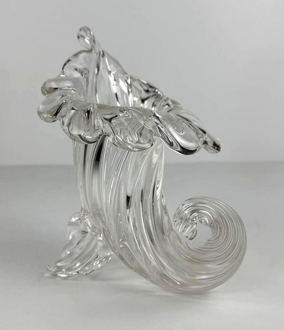 MURANO SEGUSO SIGNED ART GLASS CORNUCOPIA VASE (1 of 18)