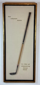 FRAMED GOLF CLUB SHADOWBOX NOVELTY "IN CASE OF EMERGENCY BREAK GLASS"
