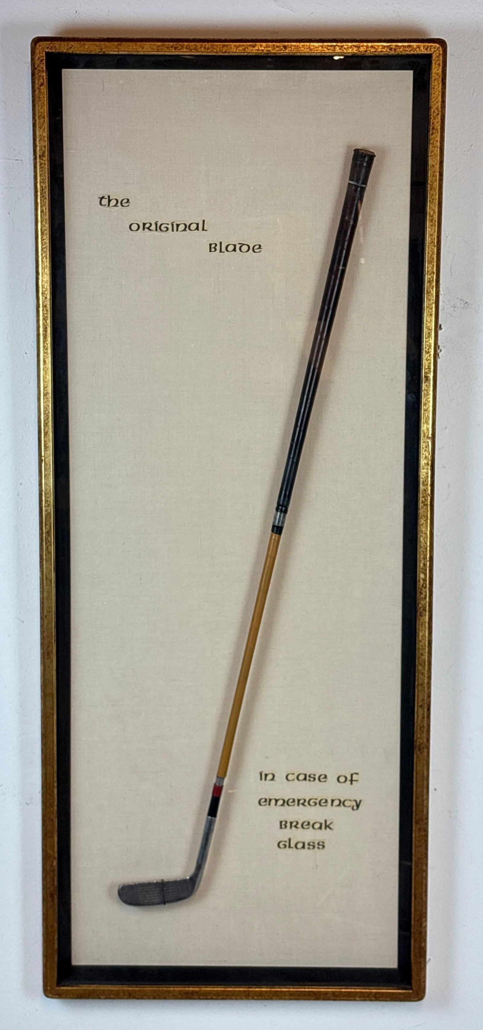 FRAMED GOLF CLUB SHADOWBOX NOVELTY "IN CASE OF EMERGENCY BREAK GLASS" (1 of 6)