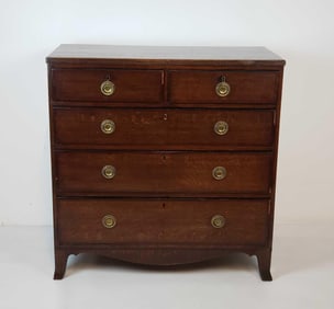 ANTIQUE INLAID FIVE DRAWER CHEST