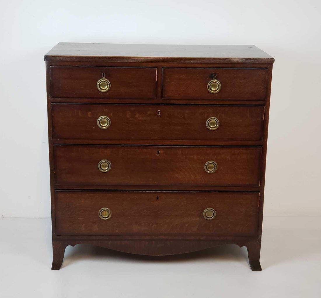 ANTIQUE INLAID FIVE DRAWER CHEST (1 of 20)