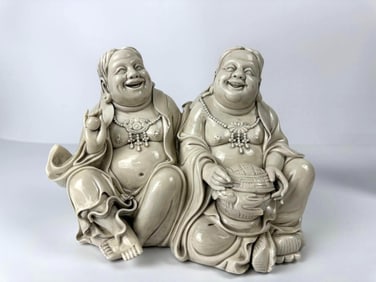 BLANC DE CHINE HEEHEE TWINS STATUE