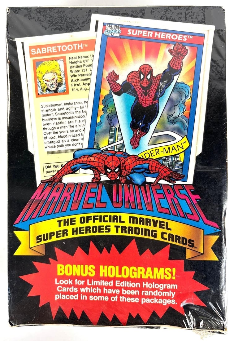 SEALED BOX OF 1990 MARVEL UNIVERSE TRADING CARDS (1 of 8)
