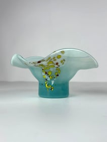 VINTAGE MURANO STYLE SIGNED ART GLASS VASE