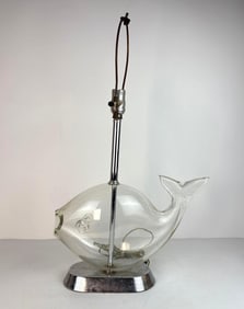 VINTAGE BLENKO GLASS FISH LAMP