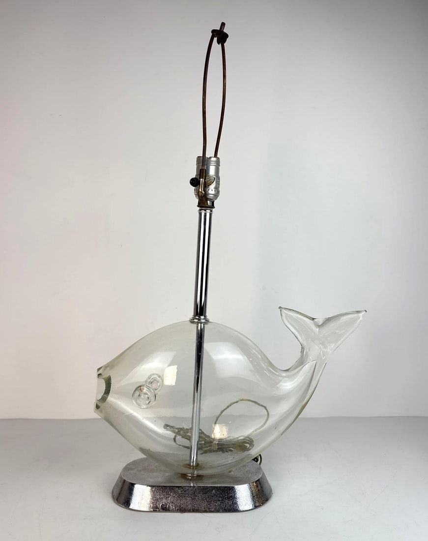 VINTAGE BLENKO GLASS FISH LAMP (1 of 8)