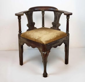 ANTIQUE QUEEN ANNE CORNER CHAIR