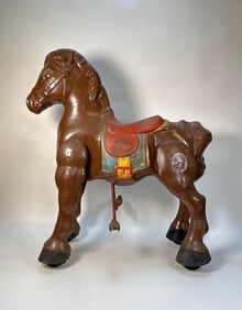 VINTAGE HOP-ALONG TIN HORSE
