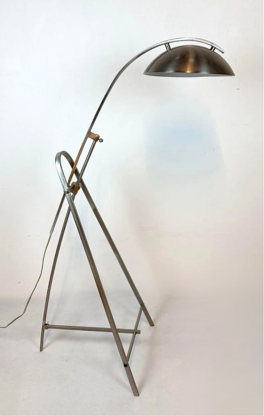 VINTAGE MID-CENTURY MODERN 'ARCO' STYLE INDUSTRIAL FLOOR LAMP WITH TRIPOD BASE AND DOMED SHADE (1 of 11)