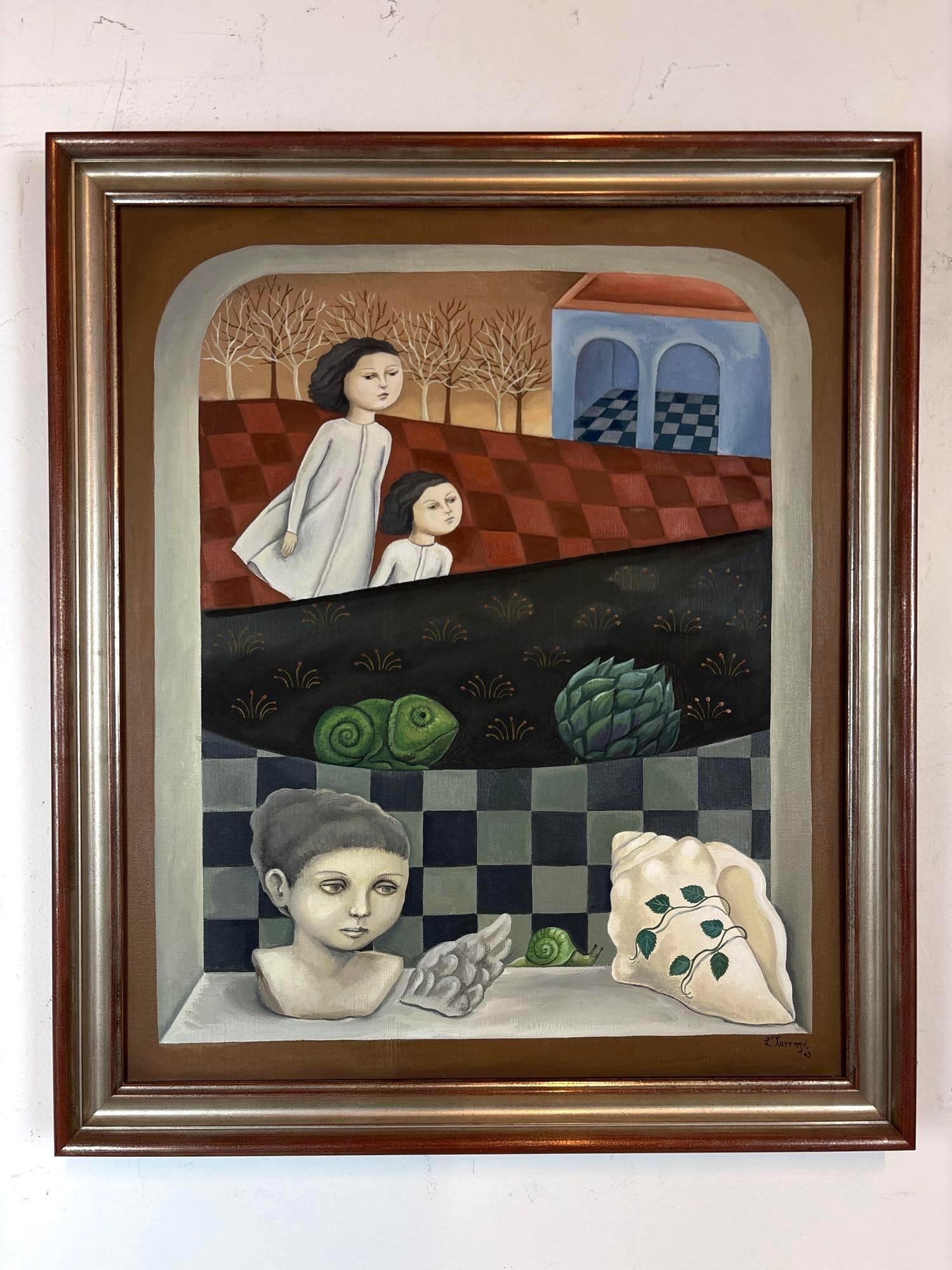 VINTAGE SURREALIST LETICIA TARRAGO SIGNED OIL PAINTING (1 of 7)