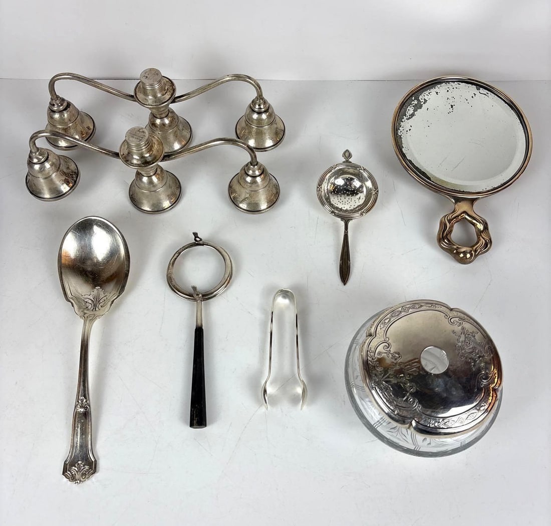 MIXED SILVER DISCOVERY LOT INCL. ART NOUVEAU MIRROR (1 of 7)