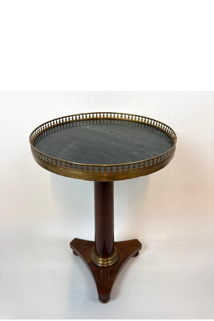 FRENCH EMPIRE SIDE TABLE MARBLE TOP (1 of 5)