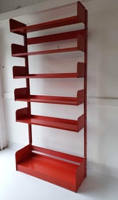 1970 LIPS VAGO CONGRESSO RED METAL BOOK SHELF (2 OF 2)