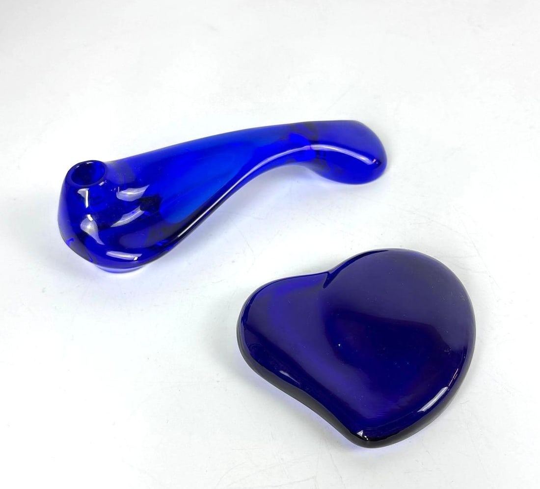 ELSA PERETTI FOR TIFFANY & CO. COBALT BLUE HEART AND CANDLESTICK (1 of 8)
