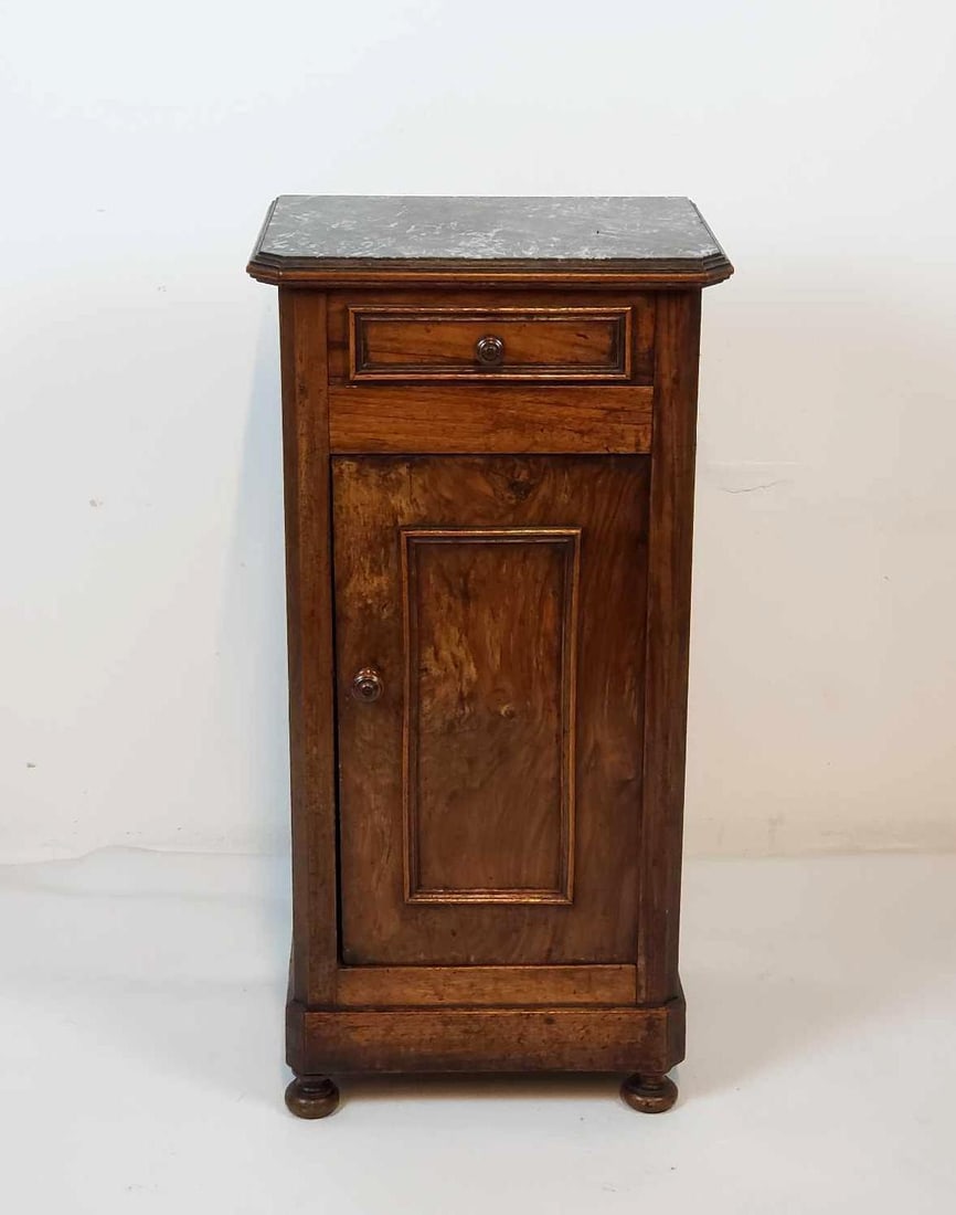 ANTIQUE LATE 19TH CENTURY FRENCH LOUIS PHILIPPE STYLE MARBLE TOP CABINET (1 of 16)