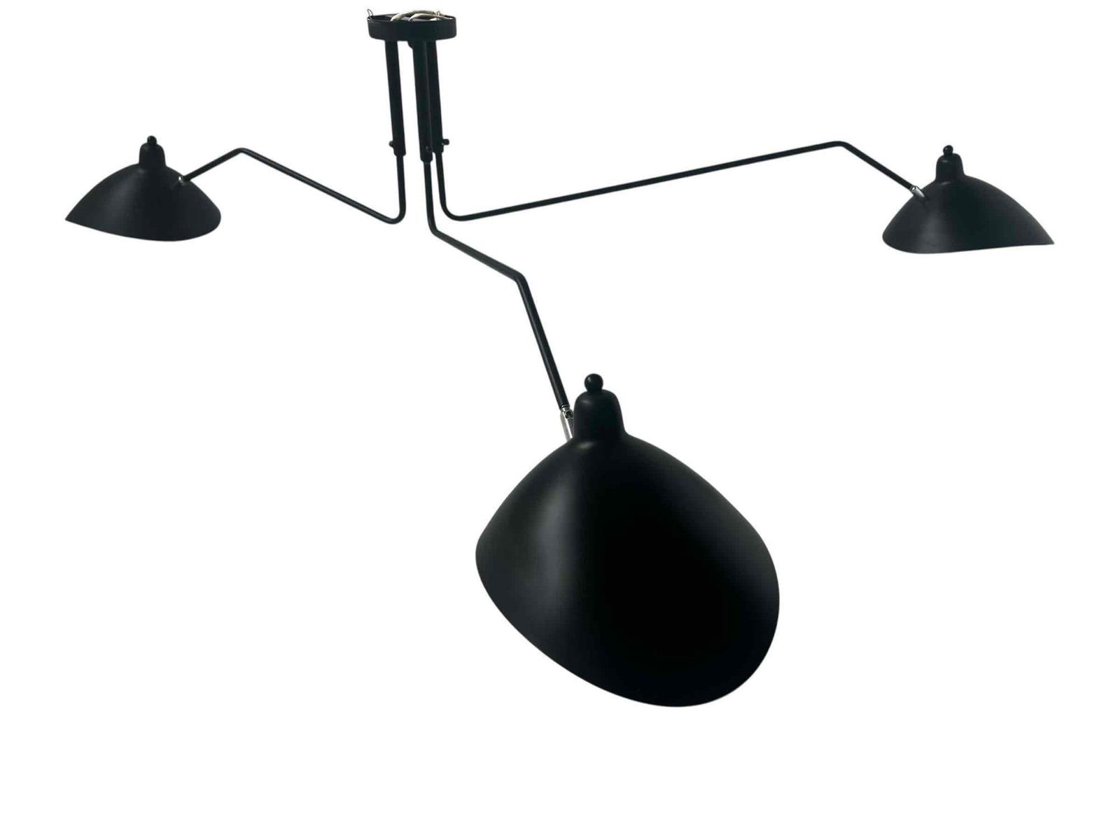 SERGE MOULIE STYLE SPIDER CEILING MOUNT LAMP THREE ARM CHANDELIER CENTER / CORNER MOUNT (1 of 18)