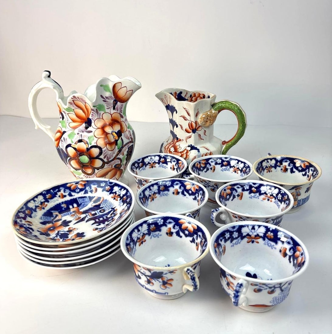 ANTIQUE HILDITCH & SONS / BOYLE MIXED IMARI CHINA LOT (1 of 8)