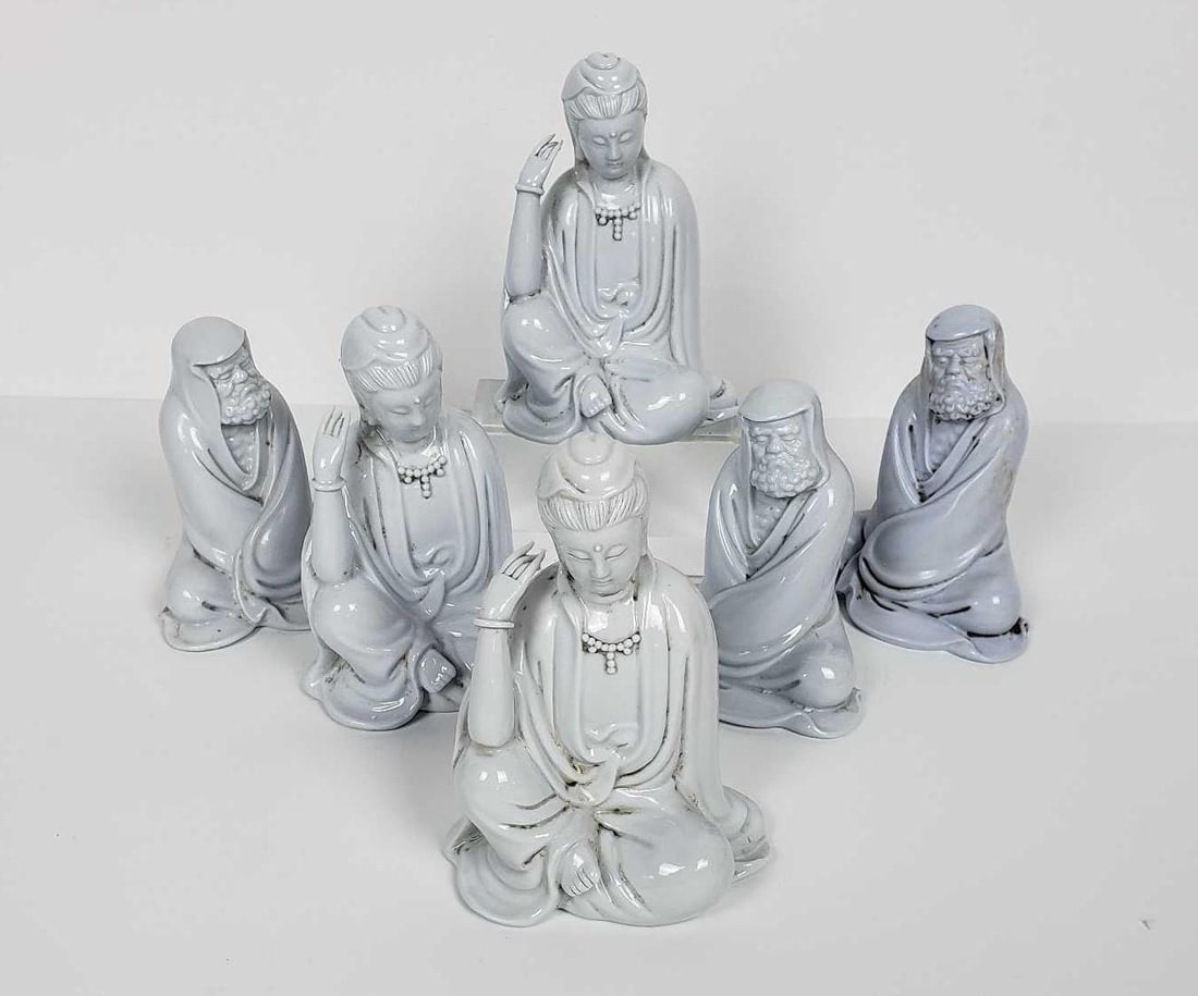 GROUP OF SIX BLANC DE CHINE FIGURES (1 of 8)