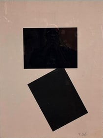 FELICITAS WETTER BLACK AND PINK ABSTRACTION SCREEN PRINT SIGNED