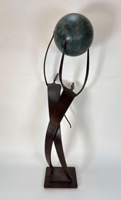 GADI EFRAT METAL GLOBE SCULPTURE