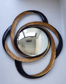 IMPRESSIVE HARRISON & GIL LARGE LACQUER AND GILT WOOD MIRROR (LOT 1 of 2)