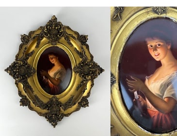 KPM STYLE OVAL PORCELAIN PORTRAIT PLAQUE