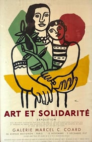 FERNAND LEGER ART ET SOLIDARITE VINTAGE EXHIBITION POSTER