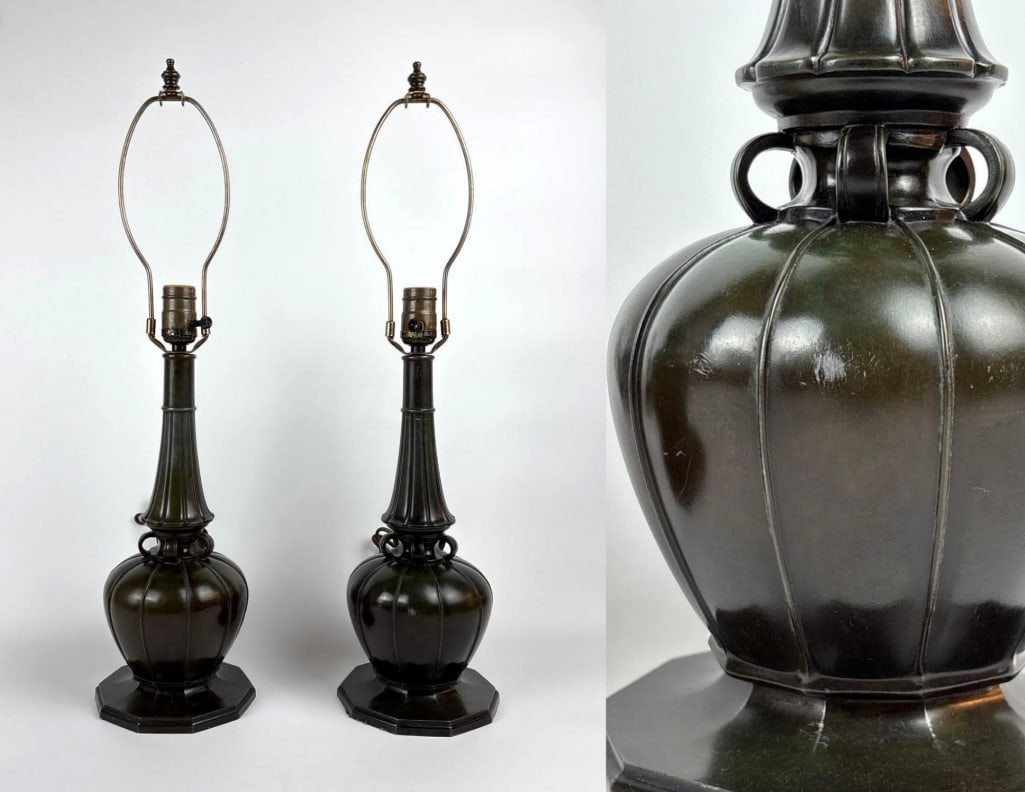 PAIR OF JUST ANDERSEN DISKO METAL LAMPS #2239 (1 of 9)