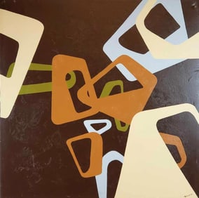 MAX SIGNED LARGE ABSTRACT POP ART OIL ON CANVAS
