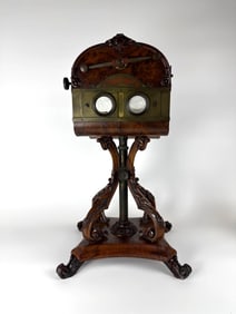 RARE EXCEPTIONAL ANTIQUE STEREO SCOPE BY J. WOOD BIRKBY HUDDERSFIELD W/ STEREOSCOPIC POSITIVES