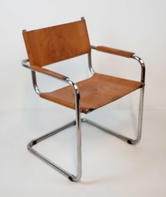 MID CENTURY BAUHAUS ARMCHAIR BY MART STAM AND MARCEL BREUER FOR FASEM ITALY