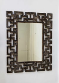 CHINOISERIE CHIC CHIPPENDALE STYLE FRETWORK MIRROR