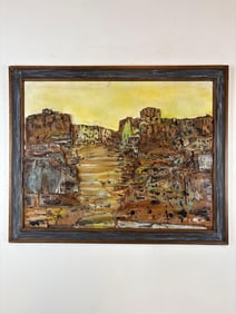 PLYWOOD ART PIECE, SIGNED