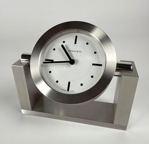 TIFFANY STAINLESS STEEL DESK CLOCK